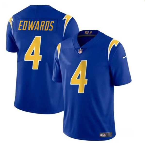 Men & Women & Youth Los Angeles Chargers #4 Gus Edwards Royal Vapor Limited Football Stitched Jersey